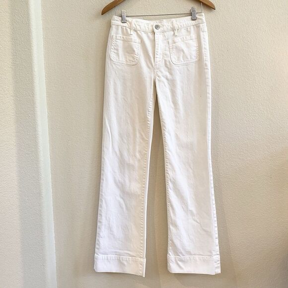 LOFT‎ White Bootcut Jeans Wide  Leg Sailor Pockets, Size 26/2 - Picture 1 of 10